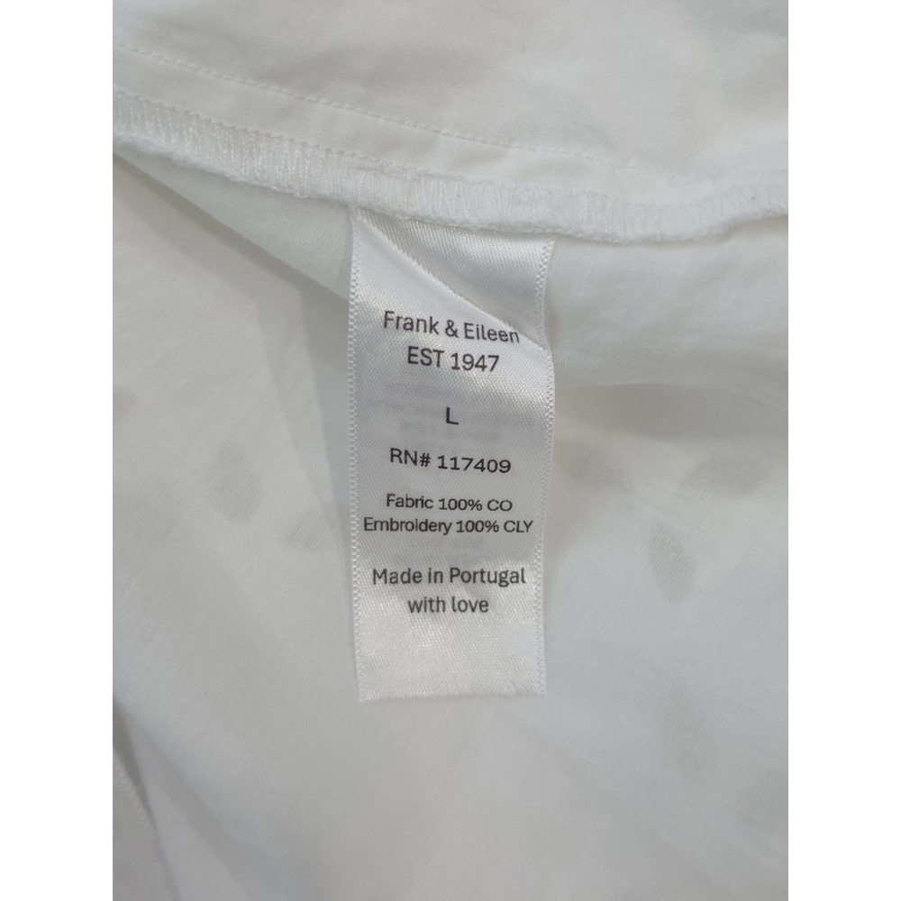 Frank & Eileen Grace Eyelet Midi Skirt Women L White Cotton Scalloped Hem - Picture 5 of 8